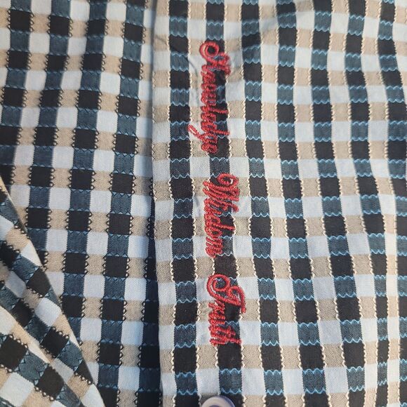 Robert Graham Blue Gingham Check Shirt‎ Mens XL Long Sleeve Button Up - Picture 5 of 10